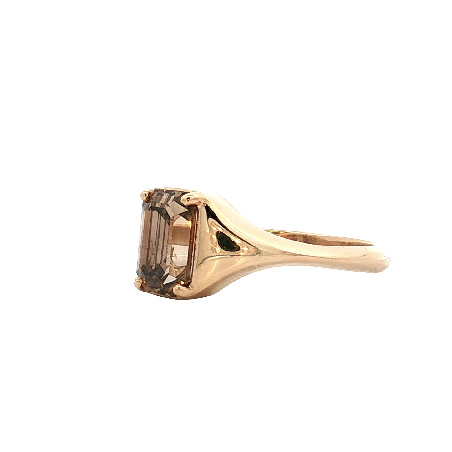 1.70 Emerald Cut Champagne Diamond Engagement Ring 14k