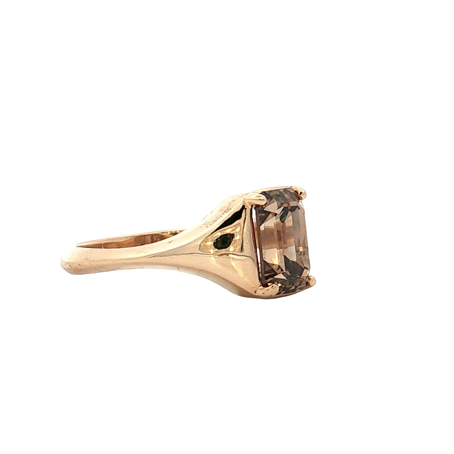 1.70 Emerald Cut Champagne Diamond Engagement Ring 14k