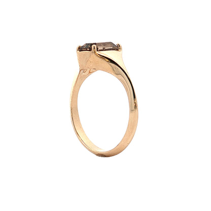 1.70 Emerald Cut Champagne Diamond Engagement Ring 14k