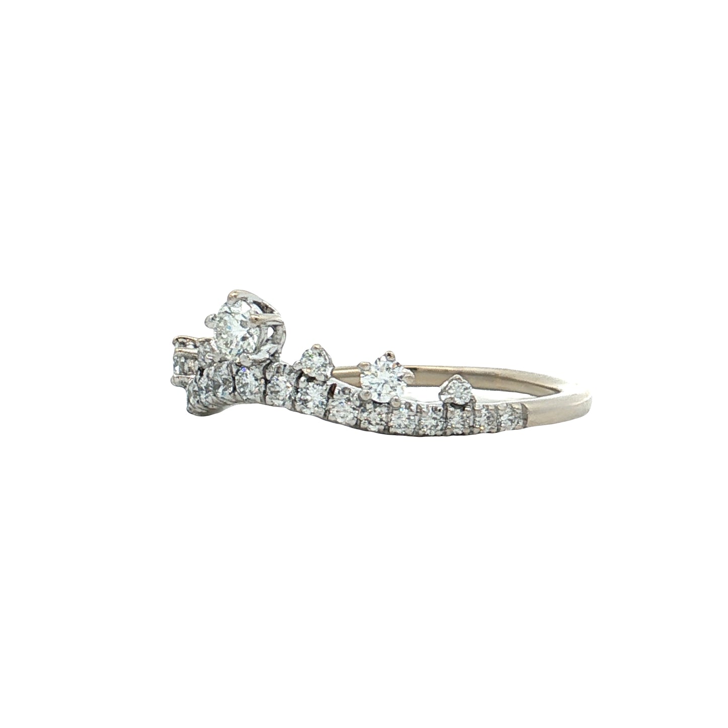 .49 Diamond Tiara Wedding Band 14k White Gold