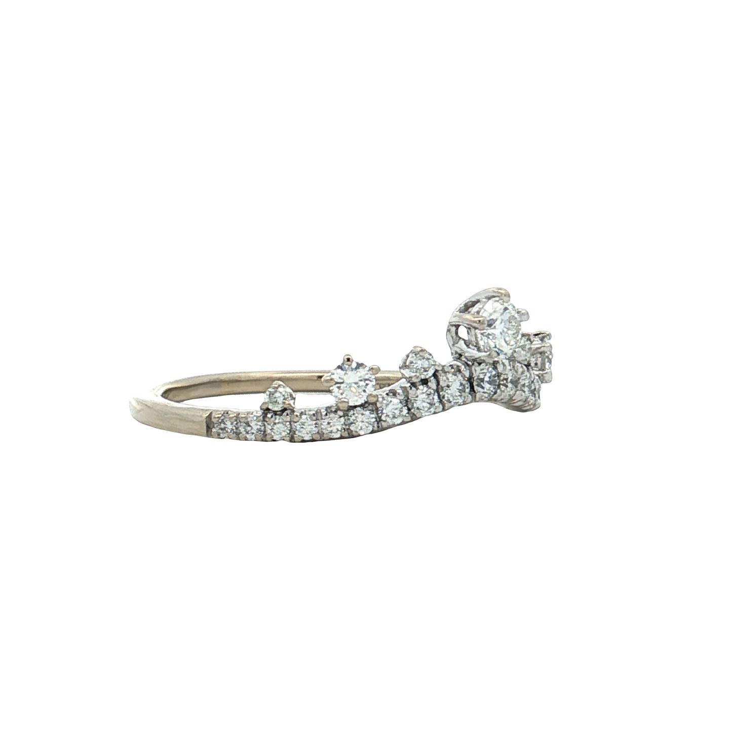 .49 Diamond Tiara Wedding Band 14k White Gold