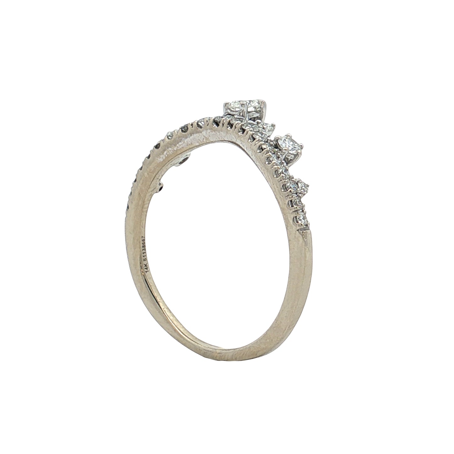 .49 Diamond Tiara Wedding Band 14k White Gold