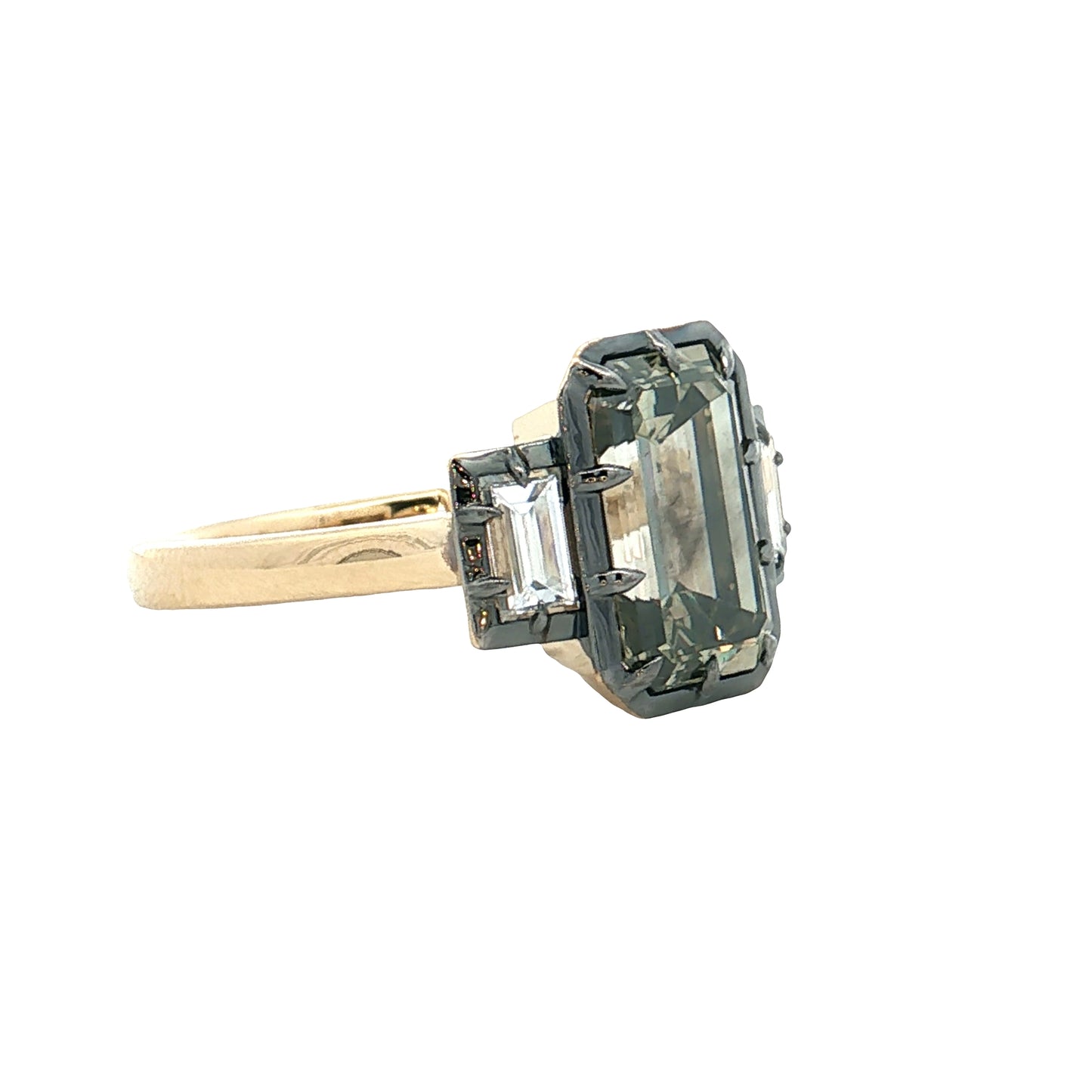 3.18 GIA Fancy Greenish Brown Diamond Engagement Ring 14k