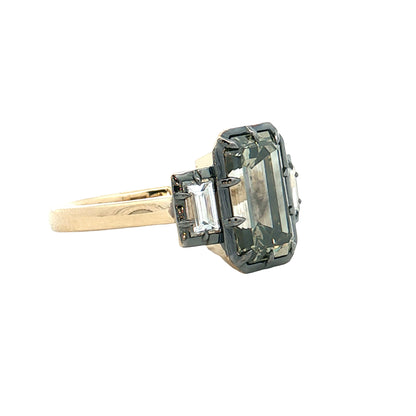 3.18 GIA Fancy Greenish Brown Diamond Engagement Ring 14k