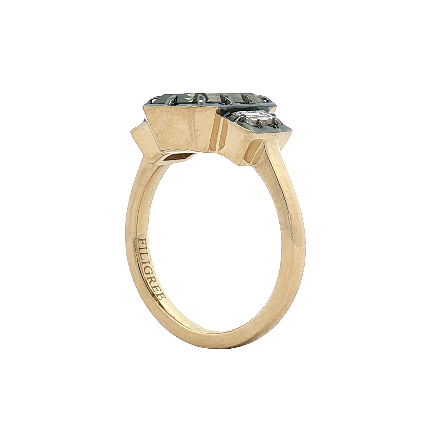 3.18 GIA Fancy Greenish Brown Diamond Engagement Ring 14k