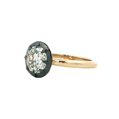 1.99 Old European Diamond Engagement Ring 14k Yellow Gold