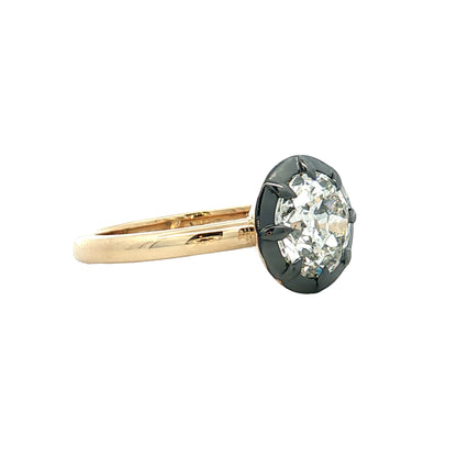 1.99 Old European Diamond Engagement Ring 14k Yellow Gold