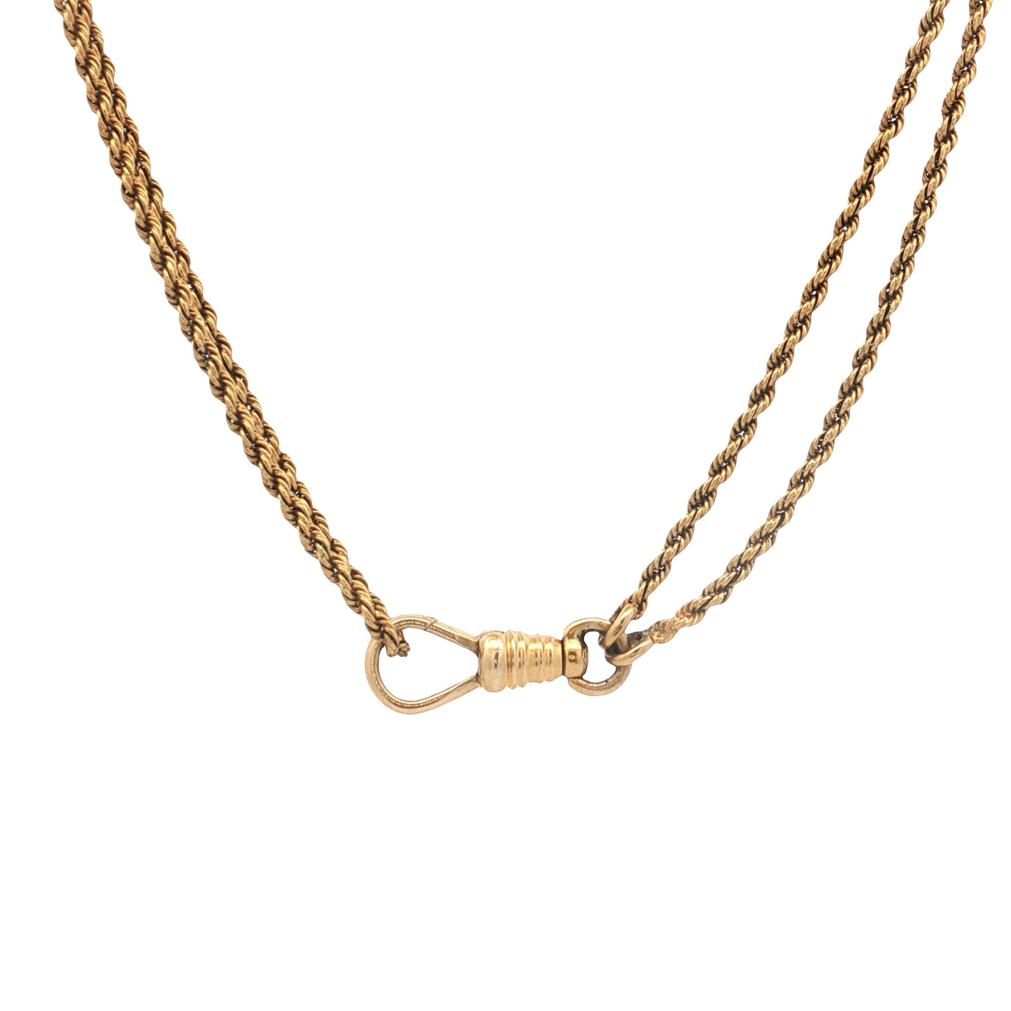 Antique Victorian Rope Chain Necklace 14k Yellow Gold