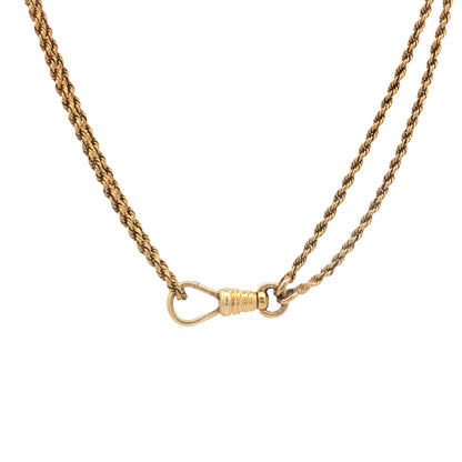 Antique Victorian Rope Chain Necklace 14k Yellow Gold