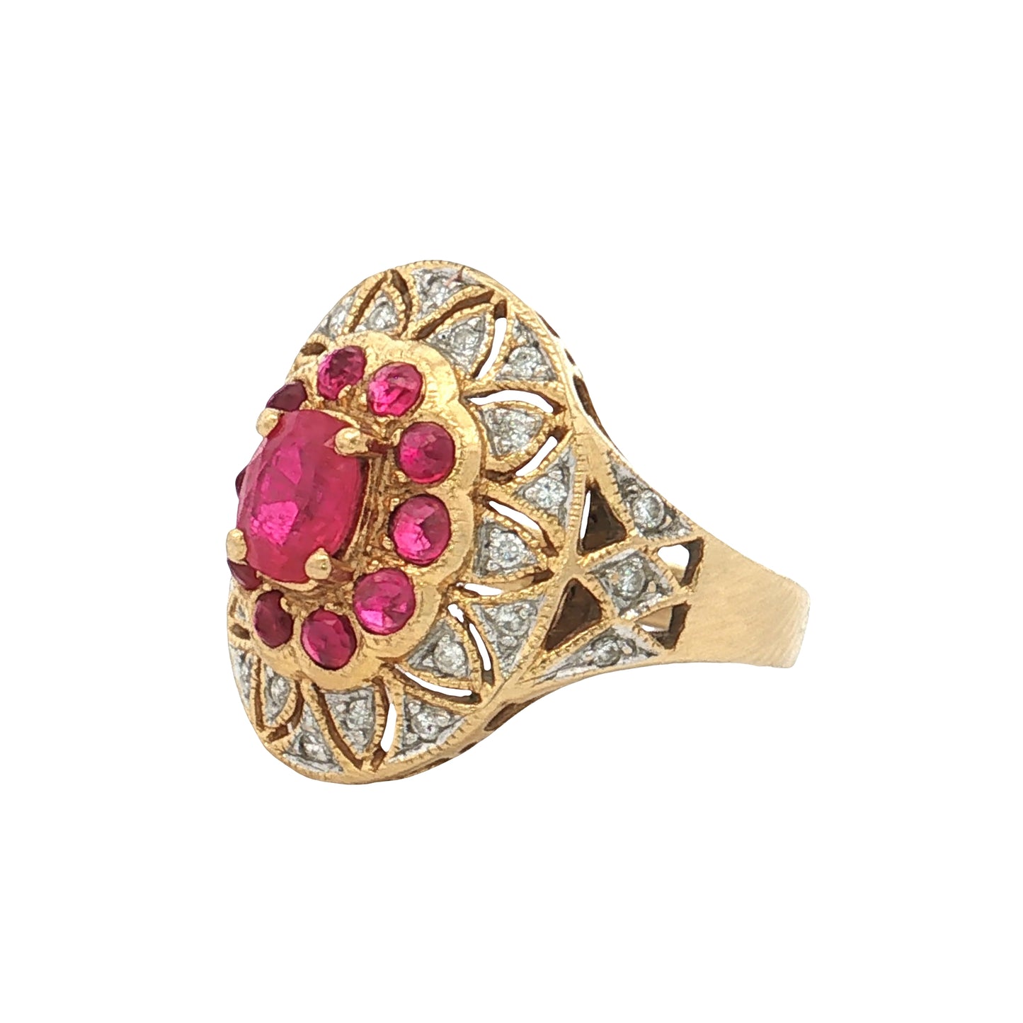 .75 Ruby & Diamond Cocktail Ring 18k
