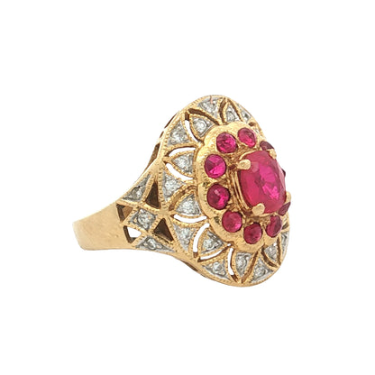 .75 Ruby & Diamond Cocktail Ring 18k