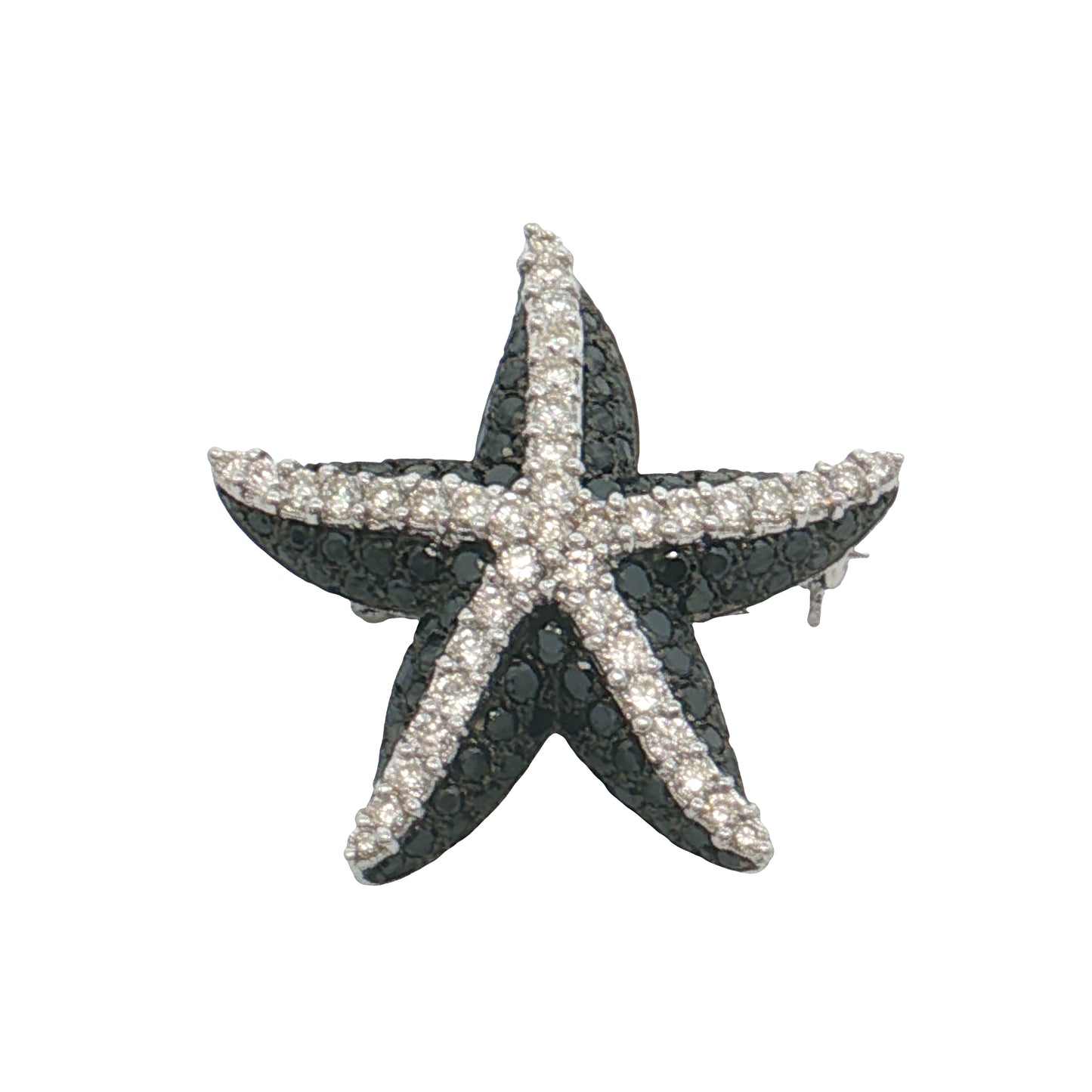 1.92 Starfish Diamond Brooch Pendant 18k White Gold