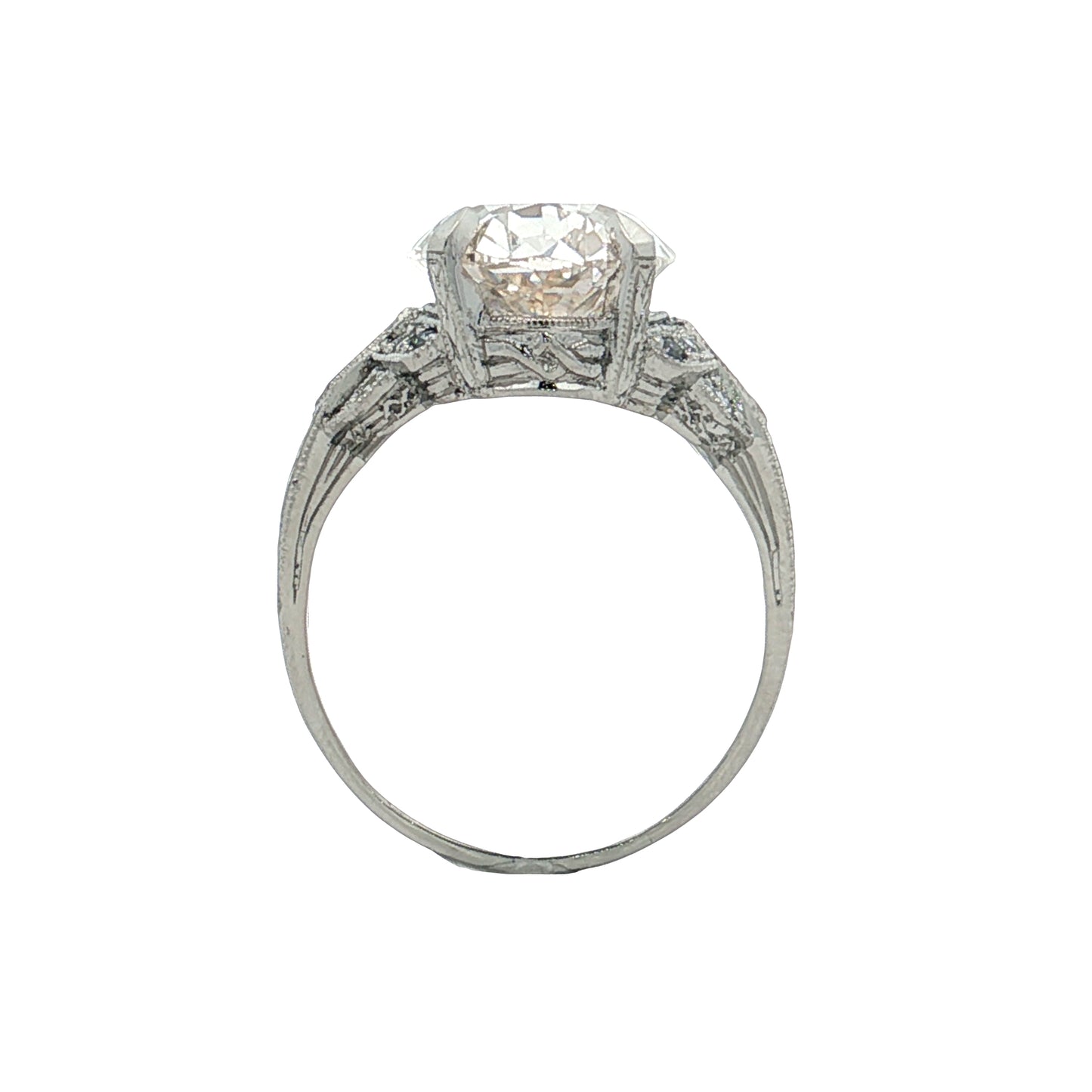 7.22 Art Deco Type IIA Diamond Engagement Ring Platinum