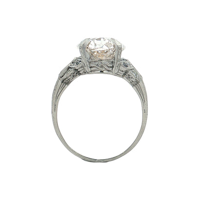 7.22 Art Deco Type IIA Diamond Engagement Ring Platinum