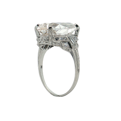 7.22 Art Deco Type IIA Diamond Engagement Ring Platinum