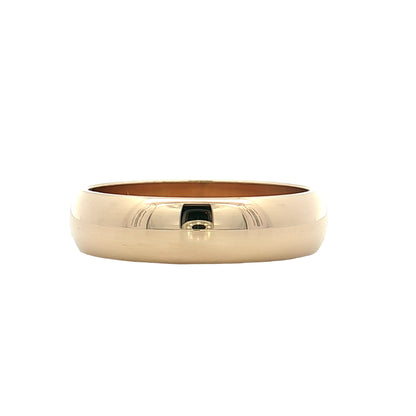 Men's Half Round Wedding Band 14k Yellow Gold
