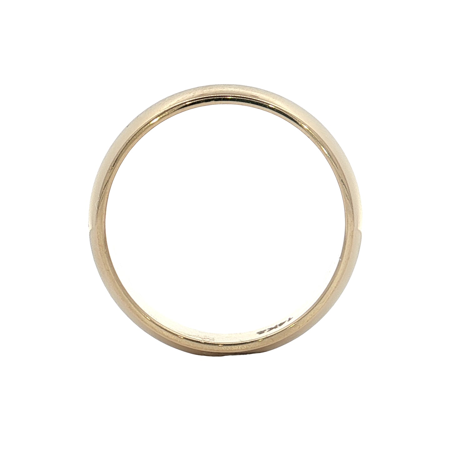 Men's Half Round Wedding Band 14k Yellow Gold