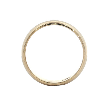 Men's Half Round Wedding Band 14k Yellow Gold