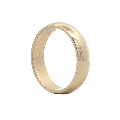 Men's Half Round Wedding Band 14k Yellow Gold