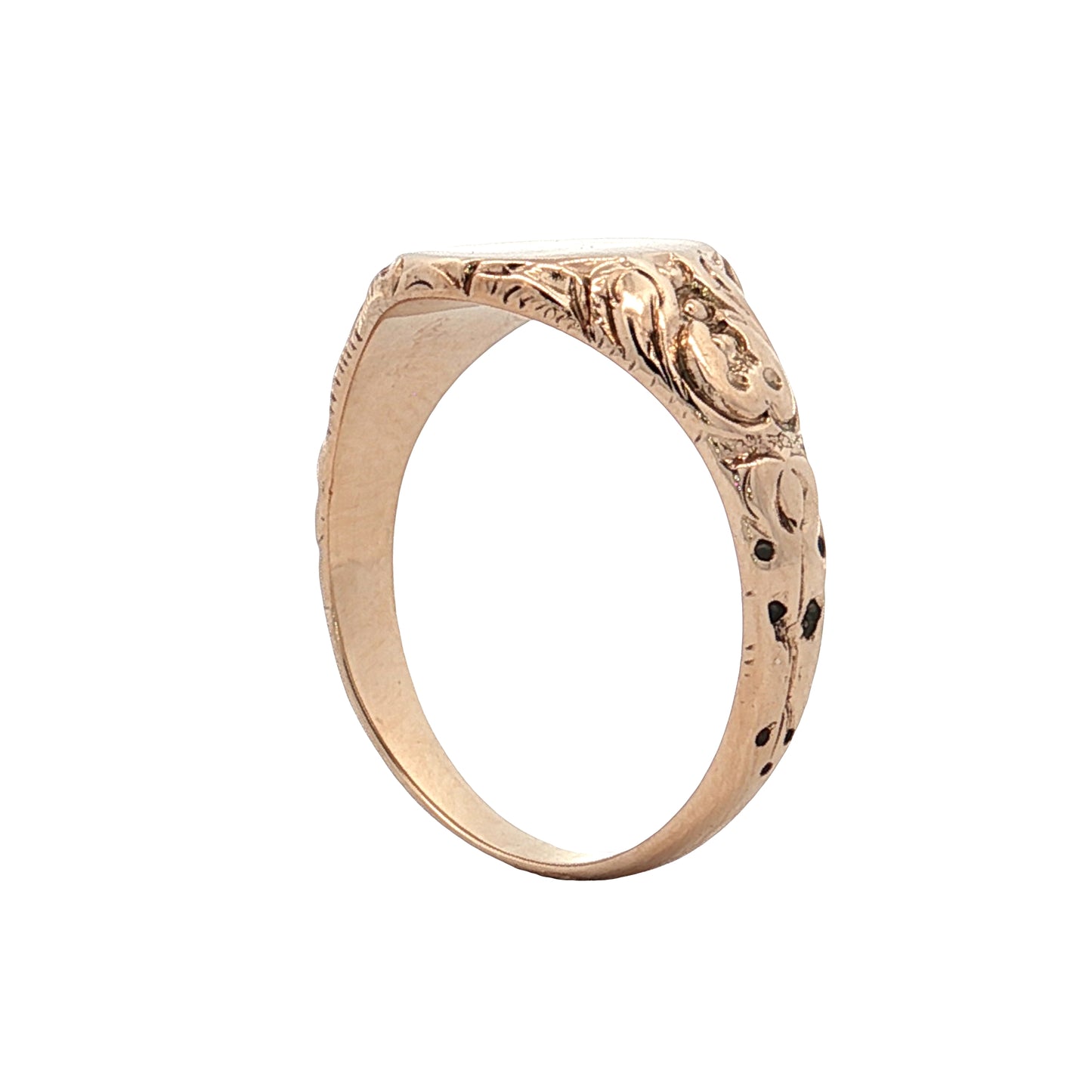 Antique Victorian Oval Signet Ring 14k Rose Gold