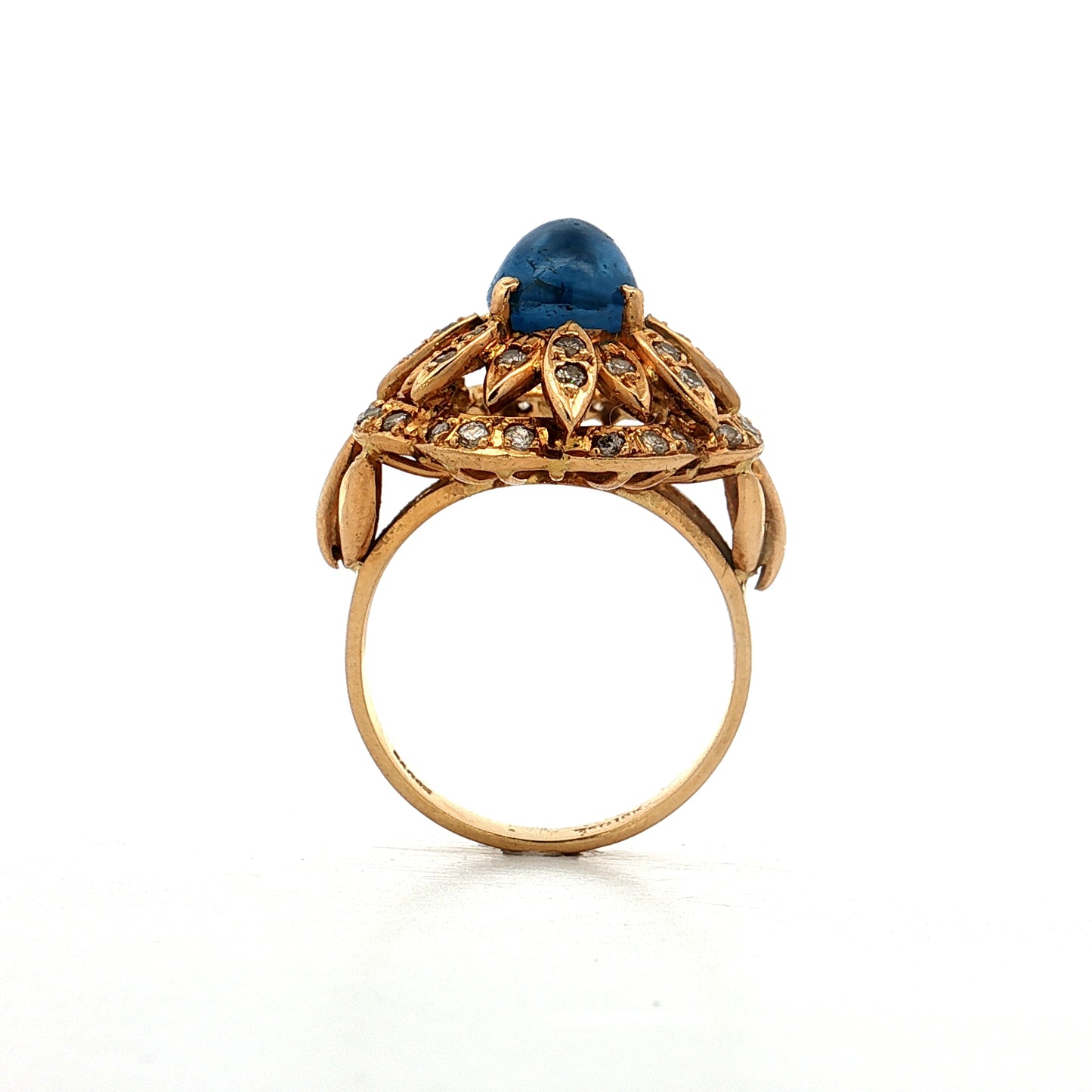 3.50 Star Sapphire Flower Cocktail Ring 18k
