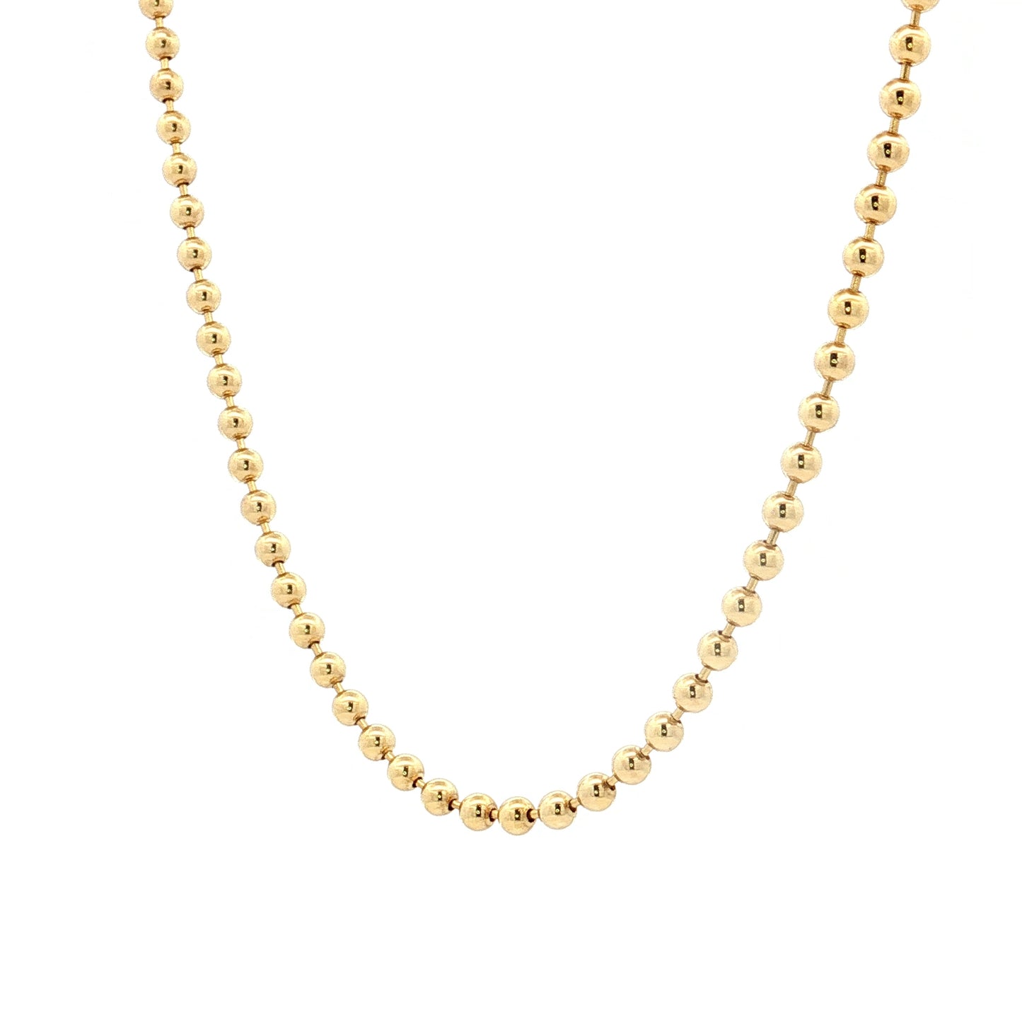24" Beaded Chain Necklace 14k Yellow Gold