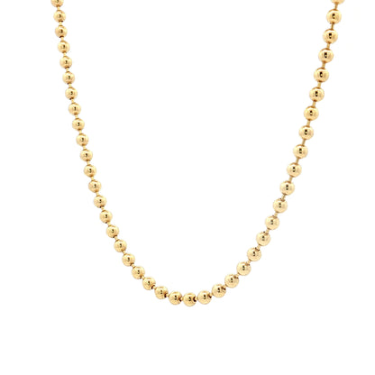 24" Beaded Chain Necklace 14k Yellow Gold