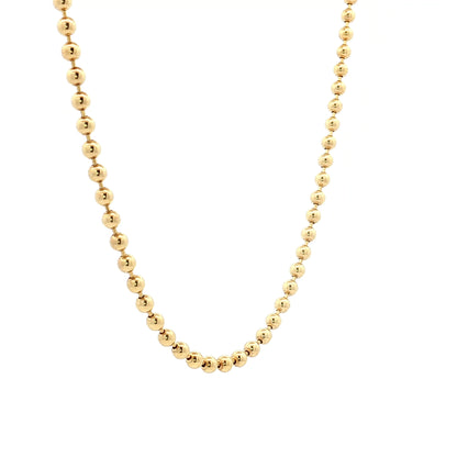24" Beaded Chain Necklace 14k Yellow Gold