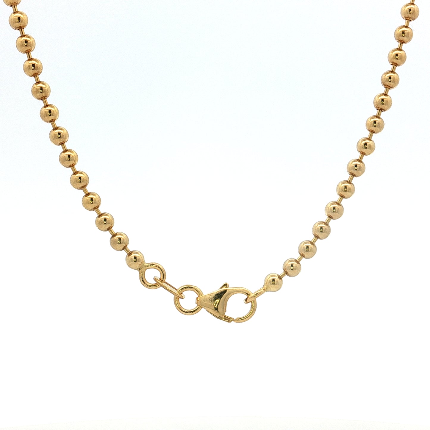 24" Beaded Chain Necklace 14k Yellow Gold