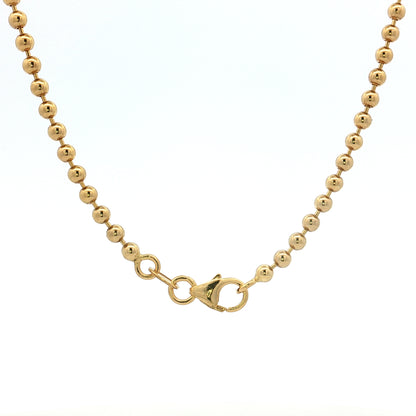 24" Beaded Chain Necklace 14k Yellow Gold