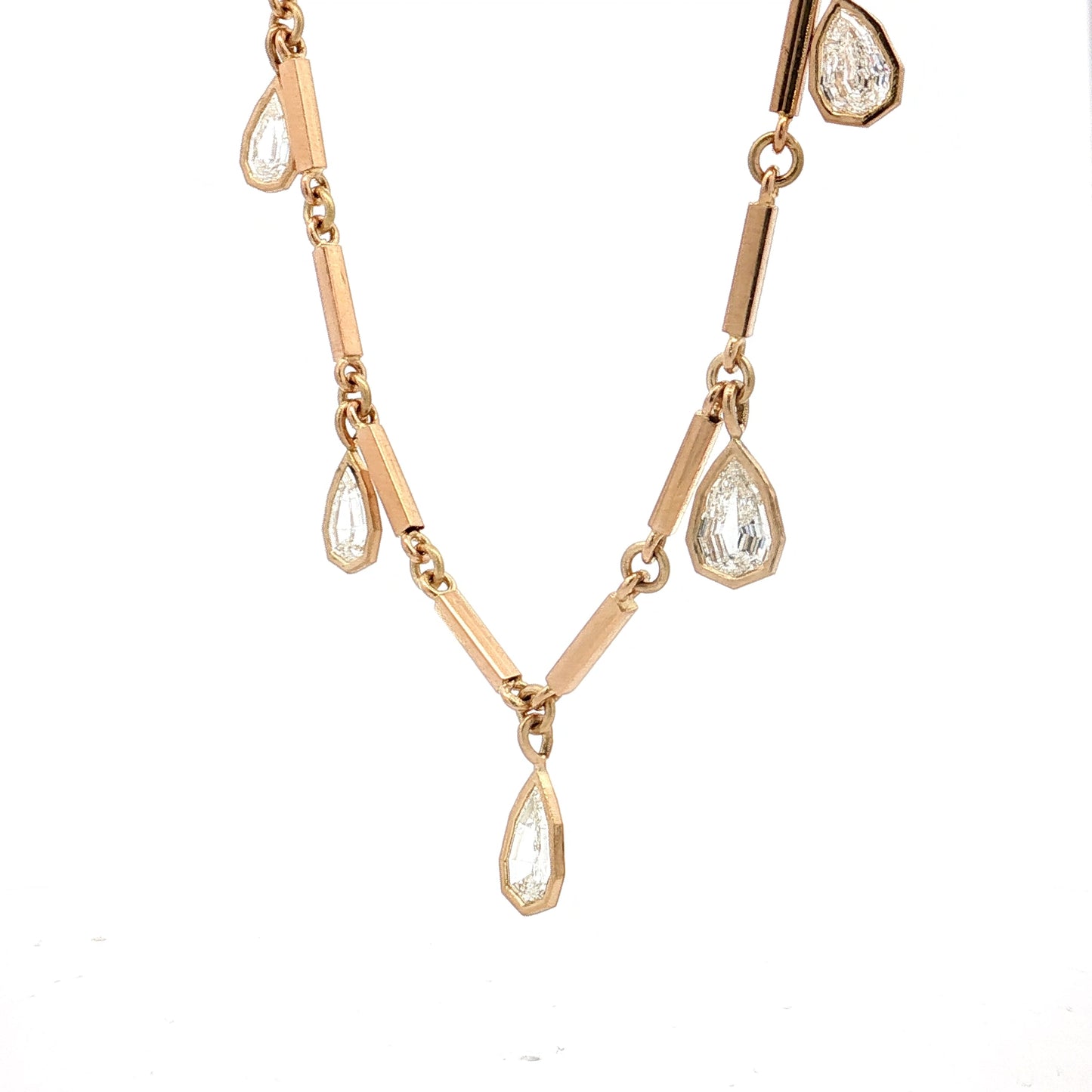 5.22 Pear Diamond Drop Necklace 18k Yellow Gold
