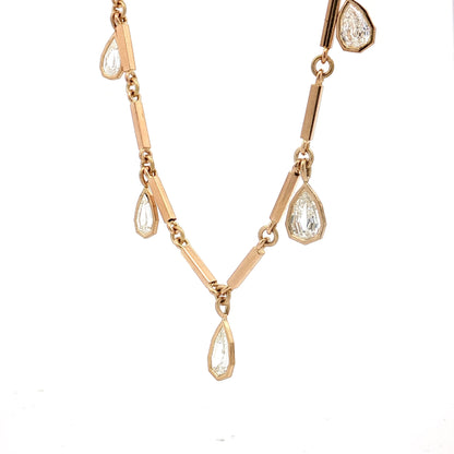 5.22 Pear Diamond Drop Necklace 18k Yellow Gold