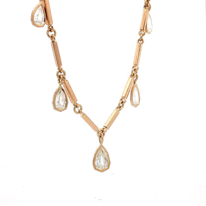 5.22 Pear Diamond Drop Necklace 18k Yellow Gold