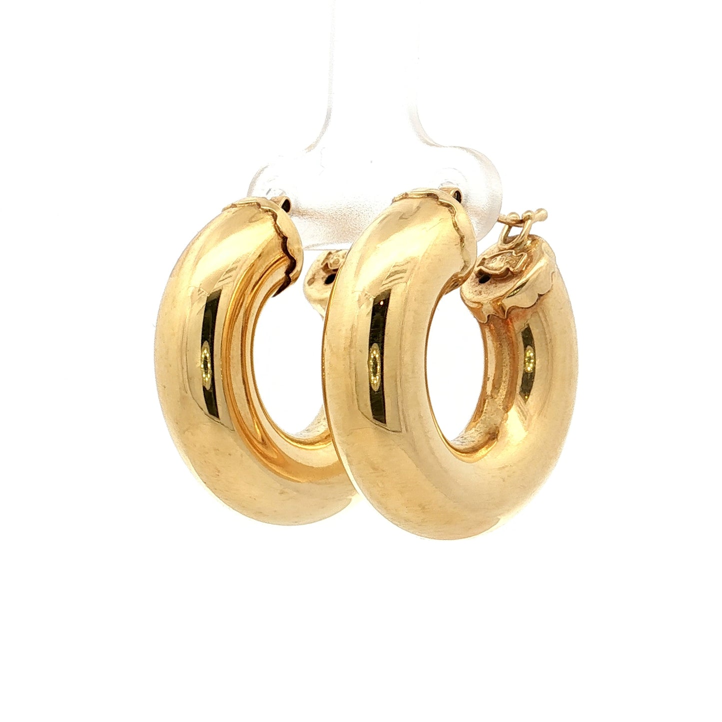 Puffy Tube Hoop Earrings 18k Yellow Gold