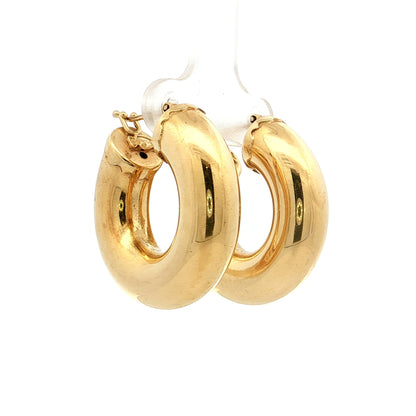 Puffy Tube Hoop Earrings 18k Yellow Gold