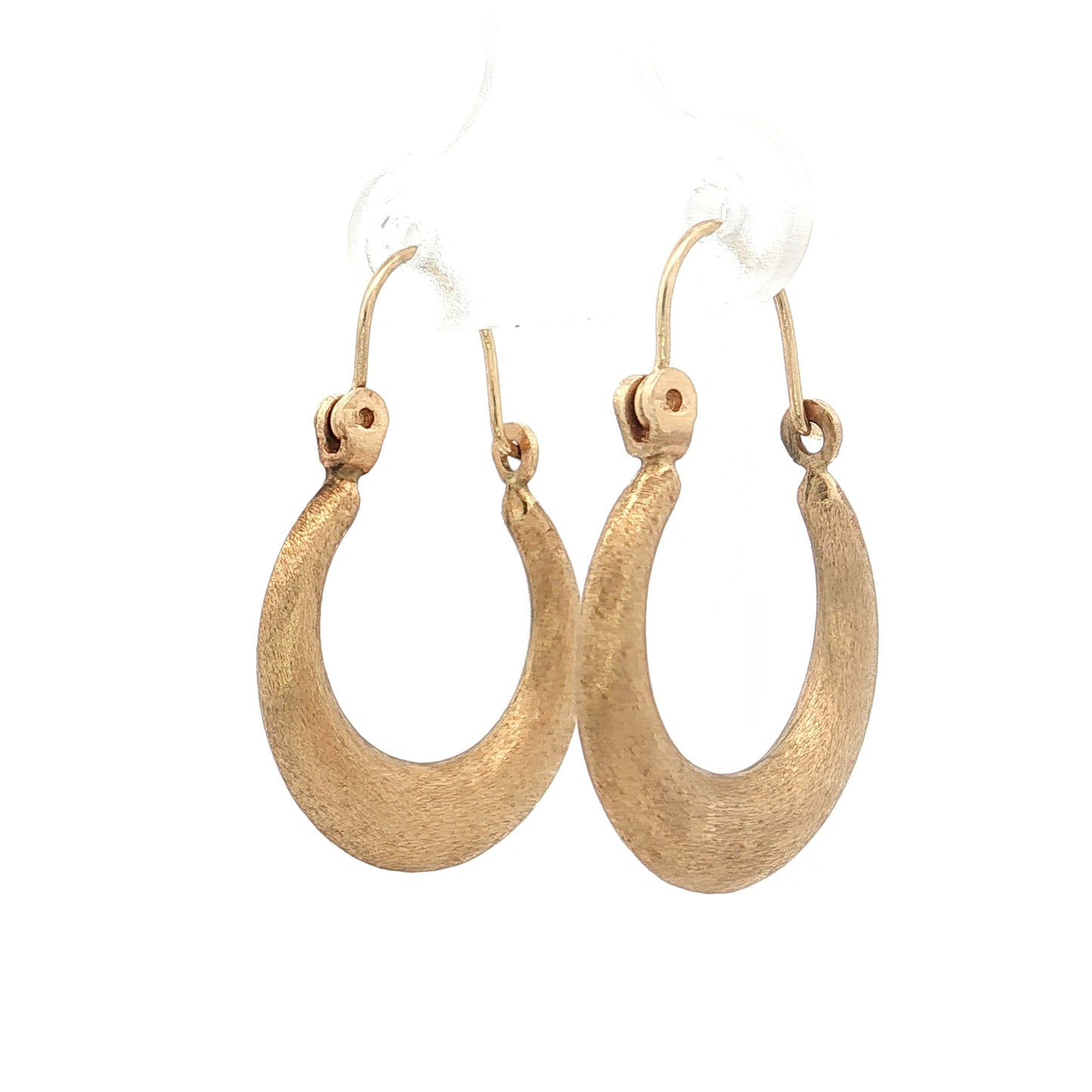 Satin Finish Hoop Earrings 14k Yellow Gold