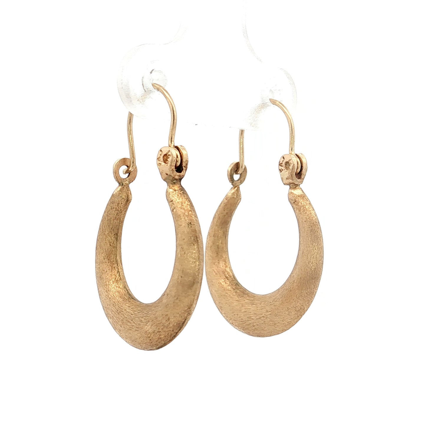 Satin Finish Hoop Earrings 14k Yellow Gold