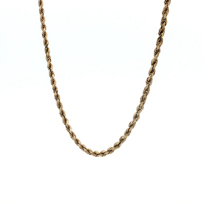24" Diamond Cut Rope Chain Necklace 14k Yellow Gold