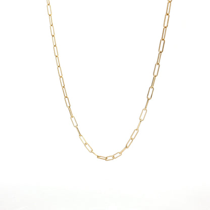 18" Paperclip Chain Necklace 14k Yellow Gold