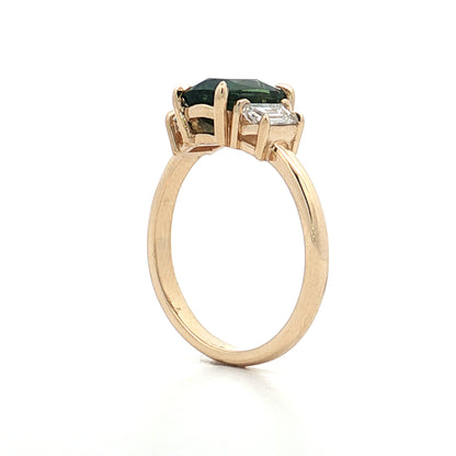 2.04 No Heat Cushion Sapphire Engagement Ring 14k