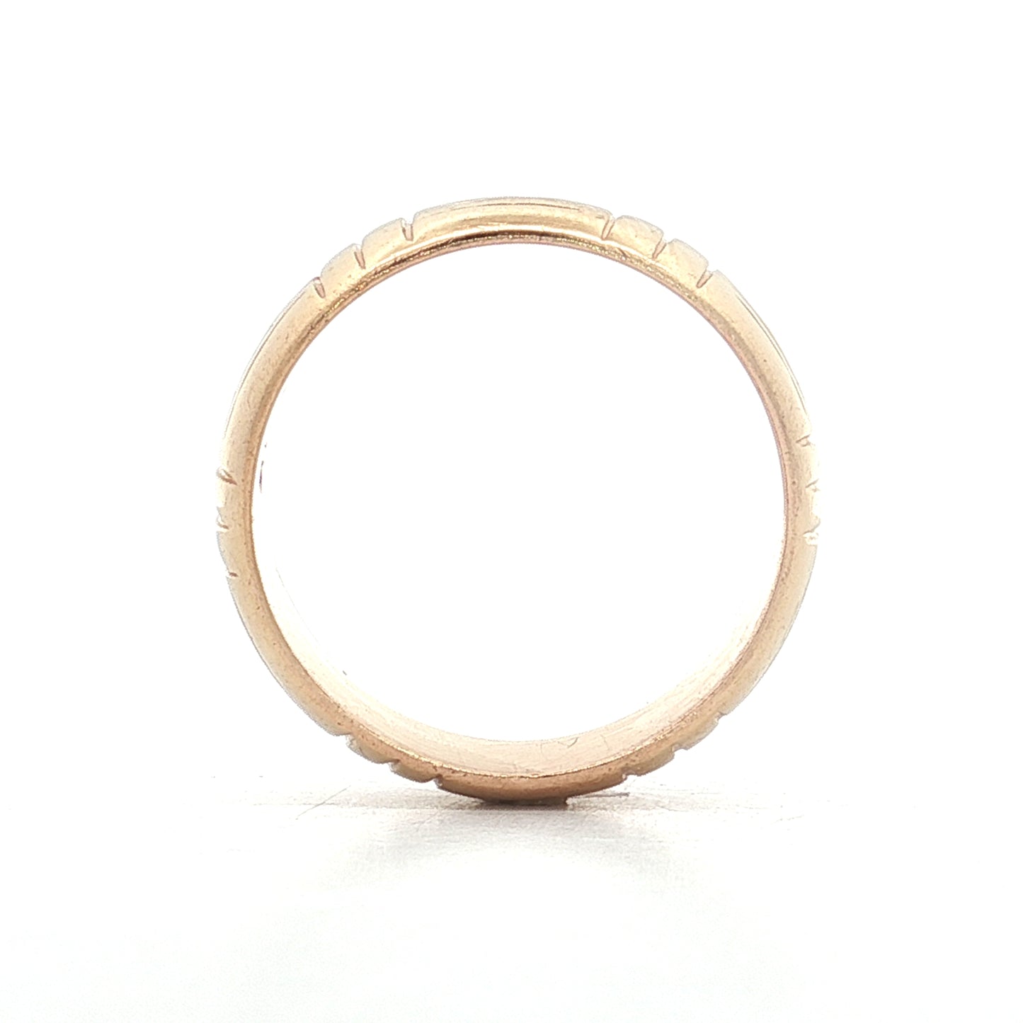 Vintage Mid-Century Engraved Wedding Band 14k Yellow Gold