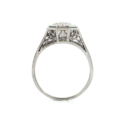 1.99 Antique Art Deco Diamond Engagement Ring Platinum