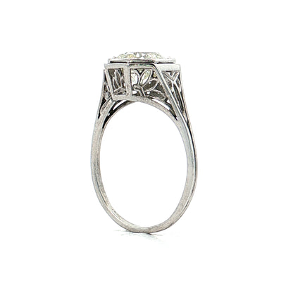 1.99 Antique Art Deco Diamond Engagement Ring Platinum