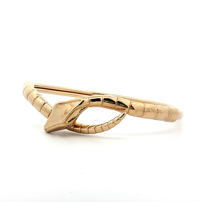 .03 Diamond Snake Bangle Bracelet 14k Yellow Gold