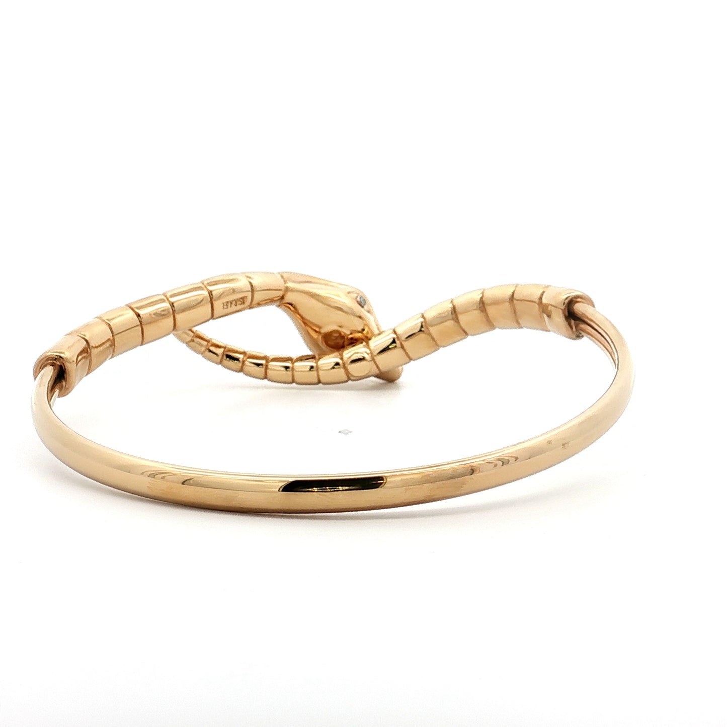 .03 Diamond Snake Bangle Bracelet 14k Yellow Gold