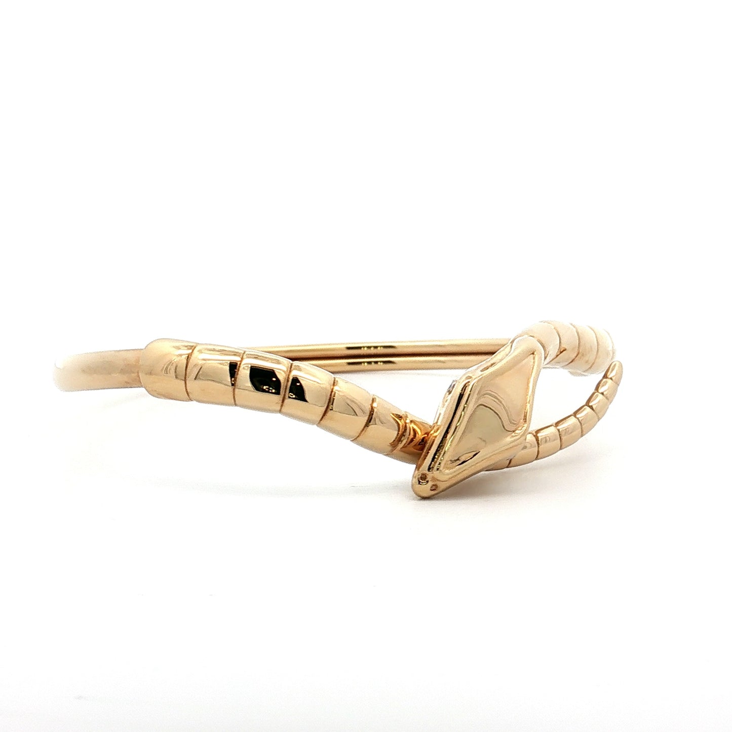 .03 Diamond Snake Bangle Bracelet 14k Yellow Gold