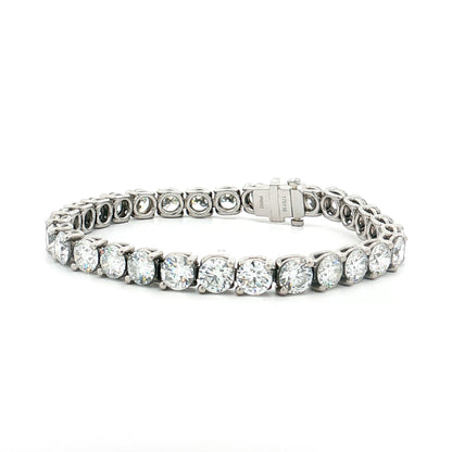 21.05 GIA Round Brilliant Diamond Tennis Bracelet Platinum