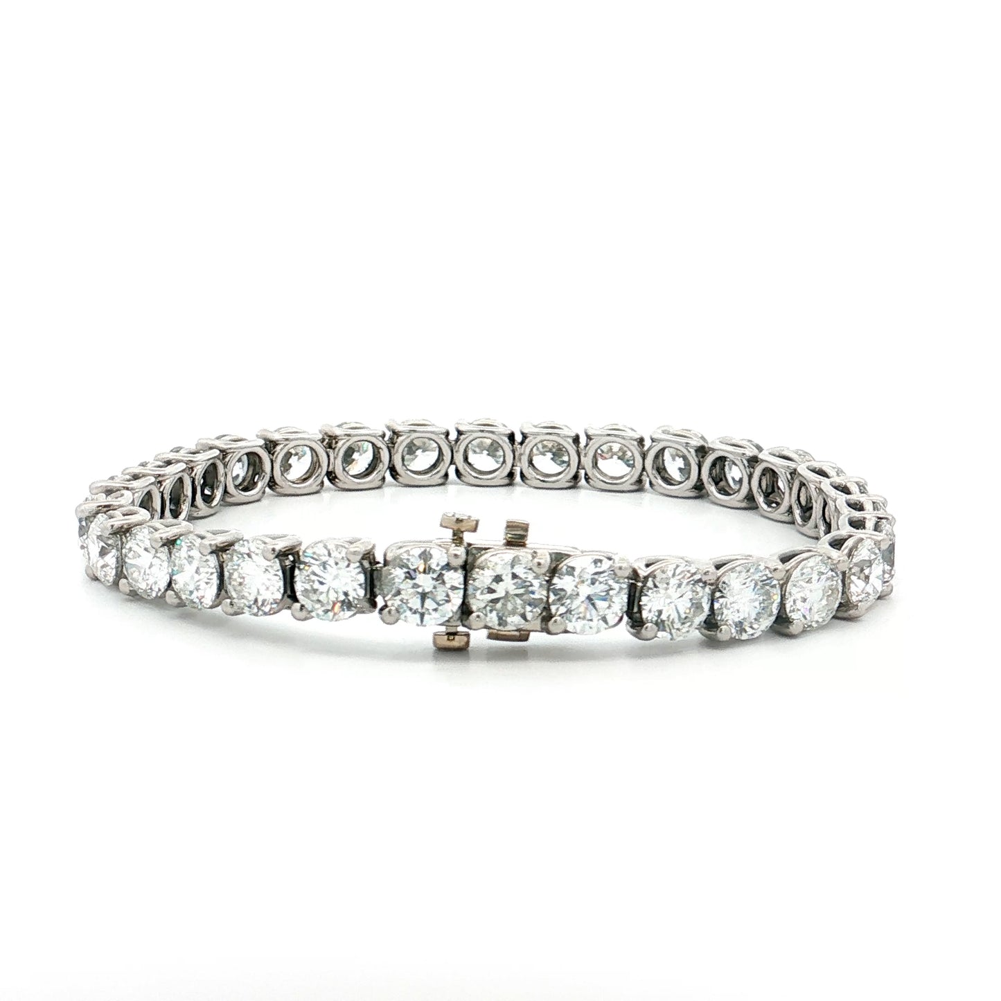 21.05 GIA Round Brilliant Diamond Tennis Bracelet Platinum