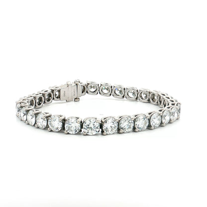 21.05 GIA Round Brilliant Diamond Tennis Bracelet Platinum