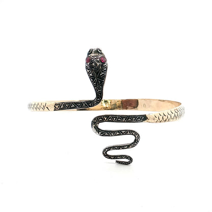Victorian Snake Bracelet w/ Ruby Eyes